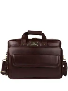 Fashion Twist Men Vegan Leather Padded Laptop Bag with Shoulder Strap