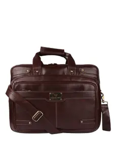 Fashion Twist Men Vegan Leather Padded Laptop Bag with Shoulder Strap