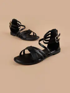 Ginger by Lifestyle Women Strappy Buckle Flats