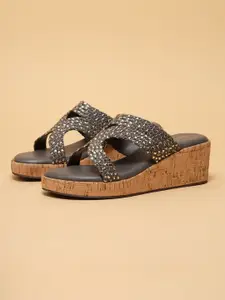 ERIDANI Alori Woven Wedge Heel Sandals
