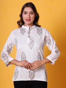 69 FASHION STREET Women Ethnic Motif Printed Embroidered Top