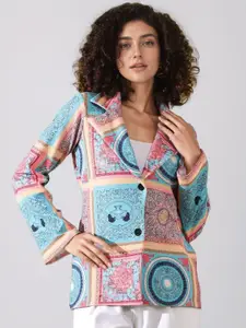 DressBerry Notched Lapel Single-Breasted Cotton Blazer