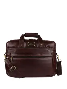 Fashion Twist Men Vegan Leather Padded Laptop Bag with Shoulder Strap