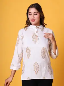 69 FASHION STREET Women High Neck Ethnic Motifs Top