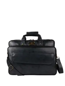 Fashion Twist Men Vegan Leather Padded Laptop Bag with Shoulder Strap