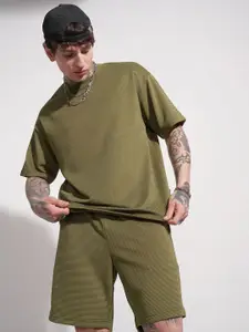 HIGHLANDER Round Neck Oversized T-shirt With Shorts Co-Ords