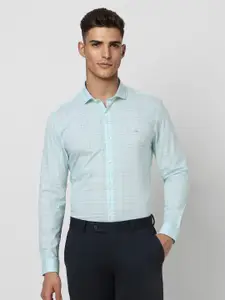 Peter England Checked Spread Collar Slim Fit Formal Shirt