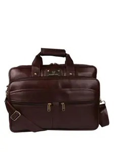 Fashion Twist Men Vegan Leather Padded Laptop Bag with Shoulder Strap