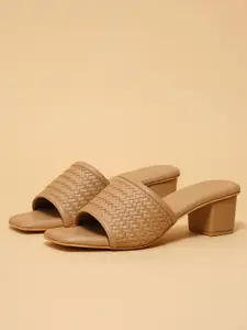 ERIDANI Women Woven Block Heels