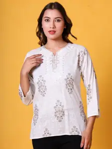 69 FASHION STREET Women Ethnic Motif Embroidered Top