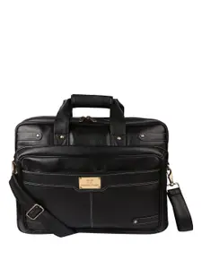 Fashion Twist Men Vegan Leather Padded Laptop Bag with Shoulder Strap