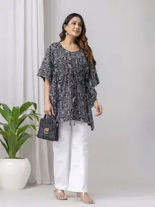 Nayo Women Ethnic Motifs Printed Screen Print Daily Cotton Kaftan Kurta