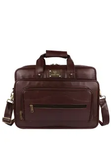 Fashion Twist Men Vegan Leather Padded Laptop Bag with Shoulder Strap