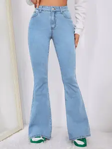 AAHWAN Women Bootcut Low-Rise Light Fade Stretchable Jeans