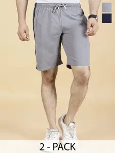 STARFOX Men Pack of 2 Mid-Rise Cotton Shorts