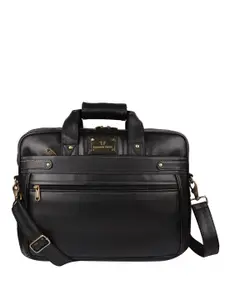 Fashion Twist Men Vegan Leather Padded Laptop Bag with Shoulder Strap