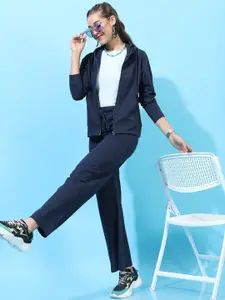 The Roadster Lifestyle Co. Women Hooded Long Sleeves Zipper Cotton Fleece Sweatshirt