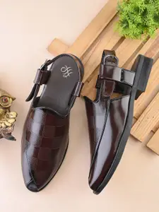 House of Pataudi Men Peshwari Shoe Style Sandals
