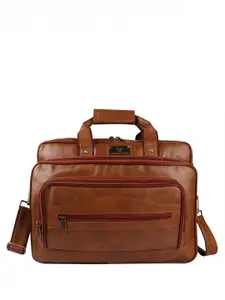 Fashion Twist Men Vegan Leather Padded Laptop Bag with Shoulder Strap