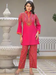 AUTUMN LANE Bhakti Flamingo Printed Cotton Top With Trousers Co-Ords