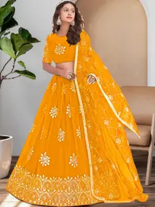 F Plus Fashion Net Semi-Stitched Lehenga Choli