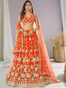 F Plus Fashion Net Semi-Stitched Lehenga Choli