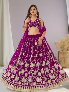 F Plus Fashion Net Semi-Stitched Lehenga Choli