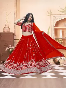 F Plus Fashion Net Semi-Stitched Lehenga Choli