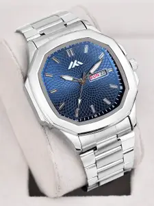 ON TIME OCTUS Men Brass Stainless Steel Bracelet Style Straps Analogue Watch MT-820 BLUE