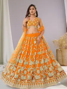 F Plus Fashion Net Semi-Stitched Lehenga Choli