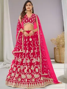 F Plus Fashion Net Semi-Stitched Lehenga Choli