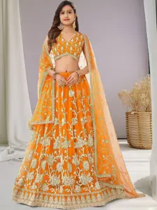 F Plus Fashion Net Semi-Stitched Lehenga Choli