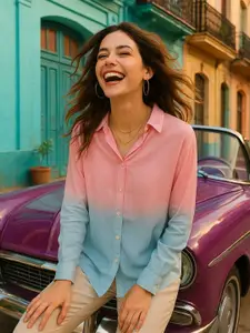 CORSICA Relaxed Tie and Dyed Spread Collar Casual Shirt