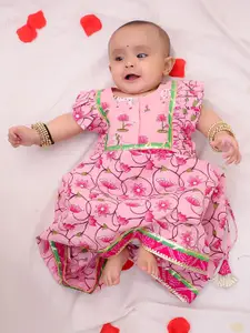 BownBee Girls Printed Ready to Wear Pure Cotton Lehenga & Choli