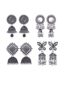 Sangria Peacock Shaped Jhumkas Earrings