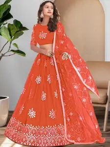 F Plus Fashion Net Semi-Stitched Lehenga Choli