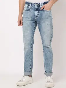 GAP Men Skinny Fit Mid-rise Low Distress Skinny Ripped Jeans