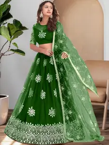 F Plus Fashion Net Semi-Stitched Lehenga Choli