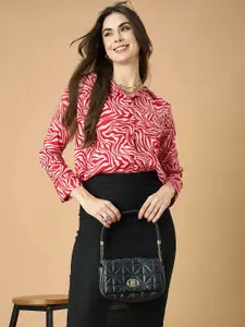 all about you Relaxed Fit Animal Printed Lapel Collar Casual Shirt