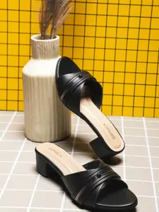 CORSICA Synthetic Leather Black Heels