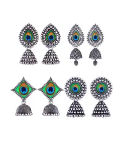 Sangria Alloy Silver-Plated Earrings