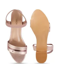 CORSICA Synthetic Leather Rose Gold Heels