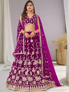 F Plus Fashion Net Semi-Stitched Lehenga Choli