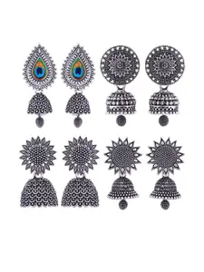 Sangria 4 Peacock Shaped Jhumkas Earrings