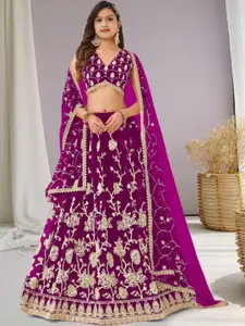 F Plus Fashion Net Semi-Stitched Lehenga Choli