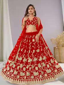 F Plus Fashion Net Semi-Stitched Lehenga Choli