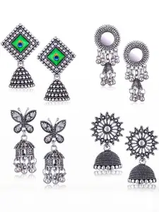 Sangria Peacock Shaped Jhumkas Earrings