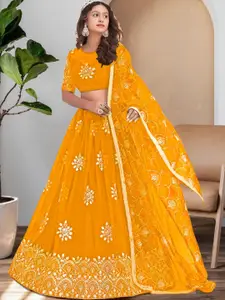 F Plus Fashion Net Semi-Stitched Lehenga Choli