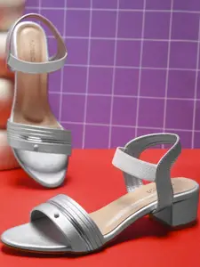 CORSICA Synthetic Leather Silver Heels