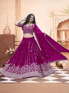 F Plus Fashion Net Semi-Stitched Lehenga Choli